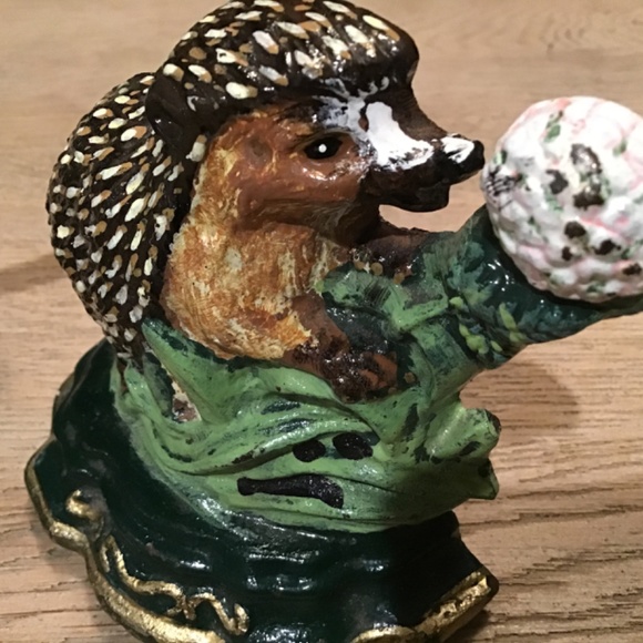 PAIR OF SMALL VINTAGE CAST IRON BIRD & HEDGEHOG DOORSTOPS/DECORATIONS/BOOK-ENDS - Picture 5 of 10
